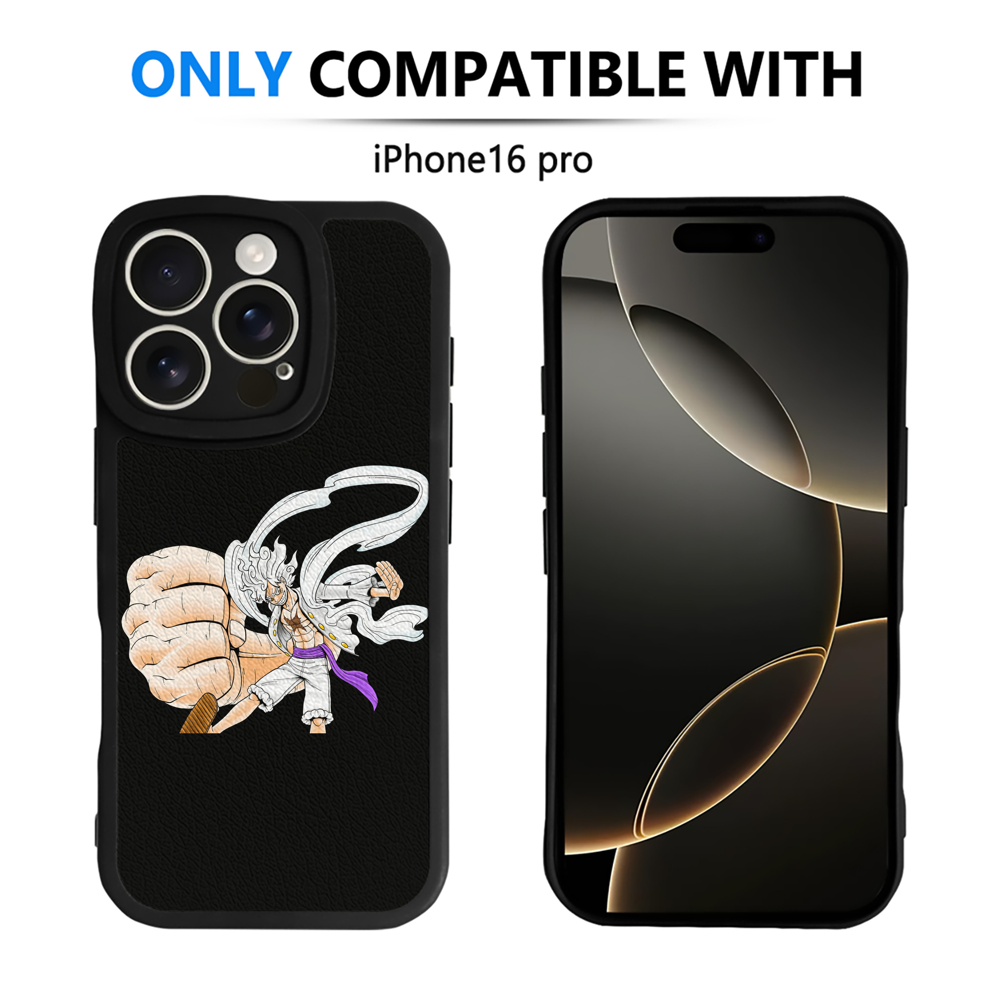 （画像用） ワンピース モンキー・D・ルフィ ONE PIECE Monkey D. Luffy 【iPhone 16シリーズ対応】シリコンスマホケース（レザー調） 材質：シリコン